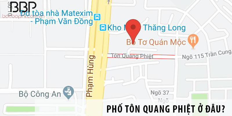 Phố Tôn Quang Phiệt ở đâu?