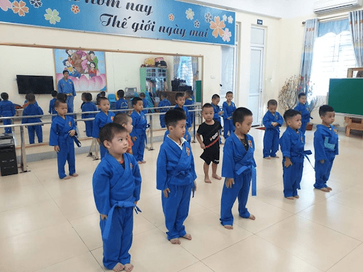 Lớp võ thuật tại trường mầm non Sao Mai Lớp võ thuật tại trường mầm non Sao Mai
