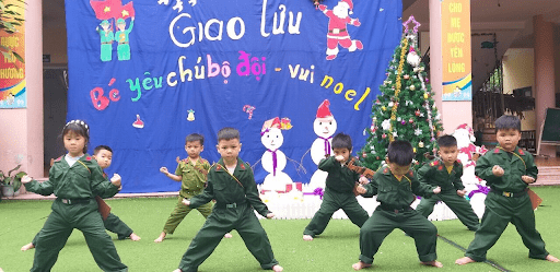 5 trường mầm non tốt nhất tại huyện Mê Linh, Hà Nội 2 Chương trình “Bé yêu chú bộ đội - Vui noel” của học sinh trường mầm non Đại Thịnh