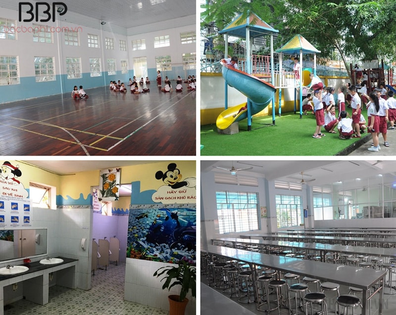Ngoài ra còn có khu bếp ăn, nhà thể chất và cảnh quan sân trường rộng rãi, nhiều chỗ vui chơi Ngoài ra còn có khu bếp ăn, nhà thể chất và cảnh quan sân trường rộng rãi, nhiều chỗ vui chơi