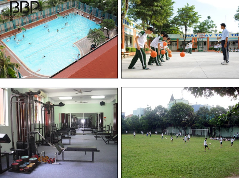 Hồ bơi, sân tập và sân bóng đá của trường Vĩnh Ký Hồ bơi, sân tập và sân bóng đá của trường Vĩnh Ký