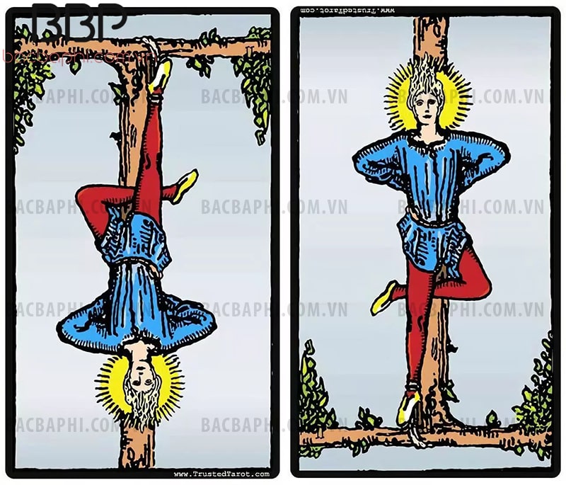 Lá bài XII – The Hanged Man (Người treo ngược) xuôi và ngược Lá bài XII – The Hanged Man (Người treo ngược) xuôi và ngược