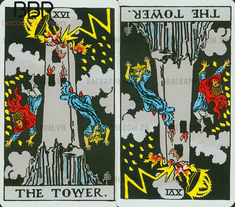 Lá bài XVI – The Tower (Ngọn tháp) xuôi và ngược Lá bài XVI – The Tower (Ngọn tháp) xuôi và ngược