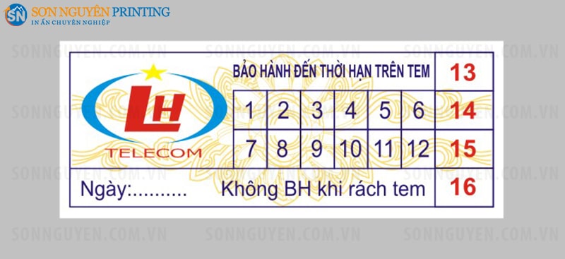 Mẫu tem bảo hành phổ biến hiện nay Mẫu tem bảo hành phổ biến hiện nay